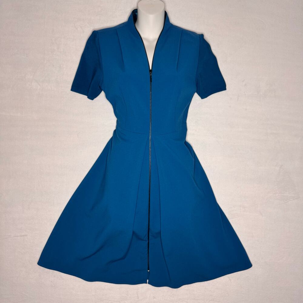 Teal Ellie Tahari Zipper Dress